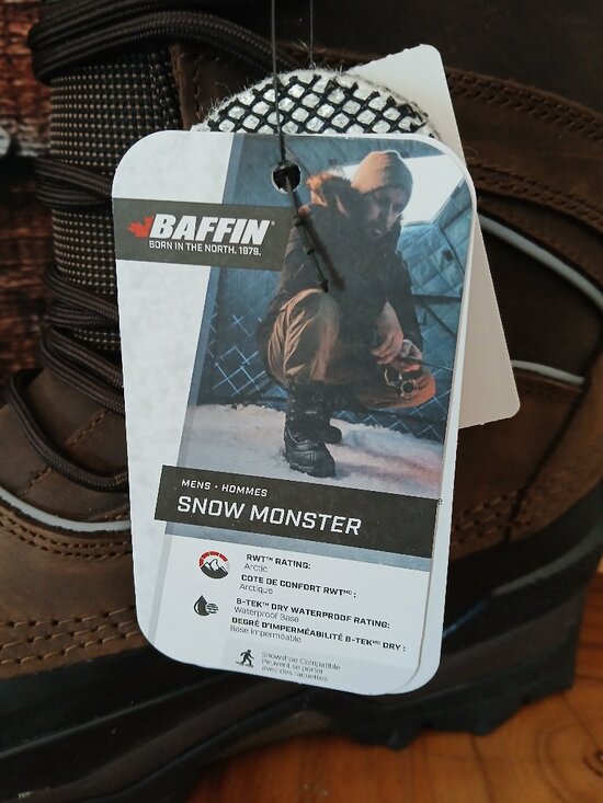 NWT Baffin Boots Men 8 Snow Monster Arctic Insulated Waterproof Brown EPIC-M010 main image 2